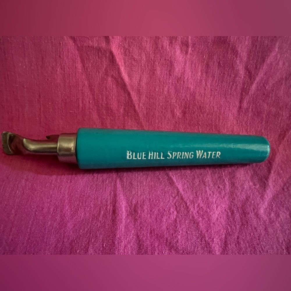 Vintage - Blue Hill Spring Water - wood handle with metal bottle opener